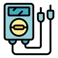 Engineer factory multimeter icon vector flat