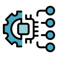 Engineer processor icon vector flat