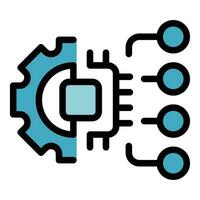 Engineer processor icon vector flat