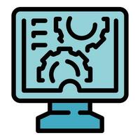 Monitor operator icon vector flat