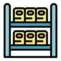 Factory warehouse icon vector flat