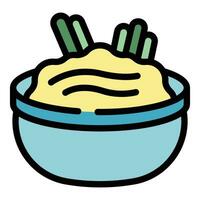 Hummus cuisine icon vector flat