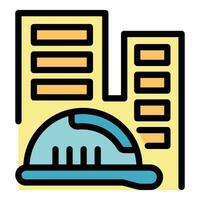 Engineer factory helmet icon vector flat