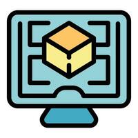 Computer engineer icon vector flat