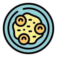 Top view hummus icon vector flat