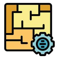 Engineer plan icon vector flat