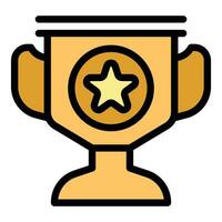 Trophy icon vector flat