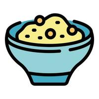 Bowl hummus icon vector flat