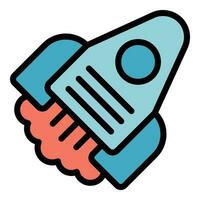 Rocket key point icon vector flat