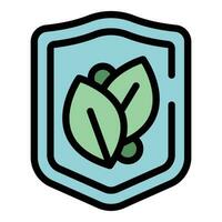 Eco shield icon vector flat