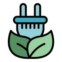 Eco plug icon vector flat