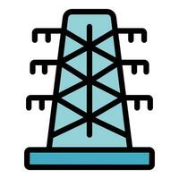 Electric tower icon vector flat