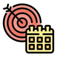 Calendar target icon vector flat