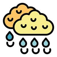 Eco rain cloud icon vector flat