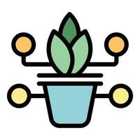 Smart plant pot control icon vector flat