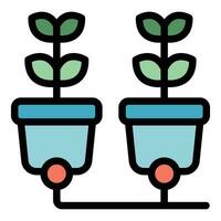Smart plant pot icon vector flat