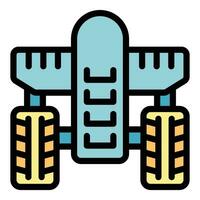 Farm wheel robot icon vector flat