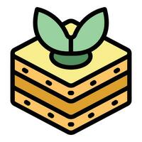 planta caja icono vector plano