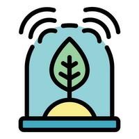 Plant sensor icon vector flat