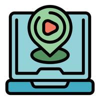 Online play icon vector flat