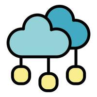 nube datos juego icono vector plano