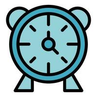 School alarm clock icon vector flat