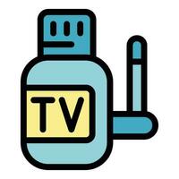 Smart tv stick icon vector flat