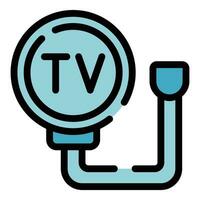 Tv box cable icon vector flat