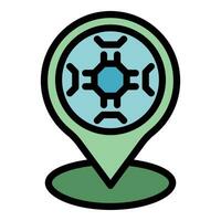 Soccer camp location icon vector flat