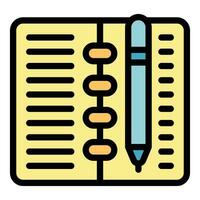 Notebook study icon vector flat