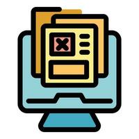 Survey monitor icon vector flat