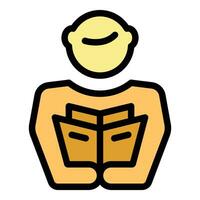 Teacher learn icon vector flat