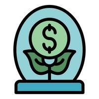 Incubator money plant icon vector flat
