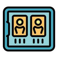 Online video teacher icon vector flat