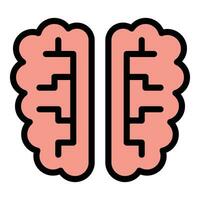 Digital brain icon vector flat