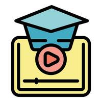 Online video icon vector flat