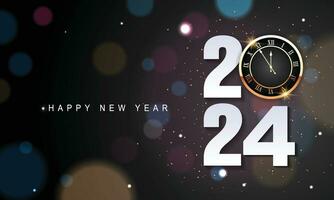 2024 Happy New Year Background Design. Greeting Card, Banner, Poster. Vector Illustration.