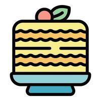 panadería pastel icono vector plano