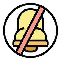 No notification icon vector flat