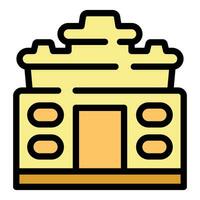 Temple cambodia icon vector flat