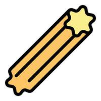 Español churro icono vector plano