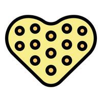 Heart shape cracker icon vector flat