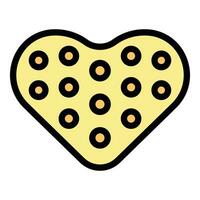 Heart shape cracker icon vector flat