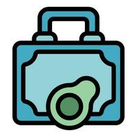 Lunch box icon vector flat