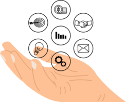 hand touching business icon virtual png