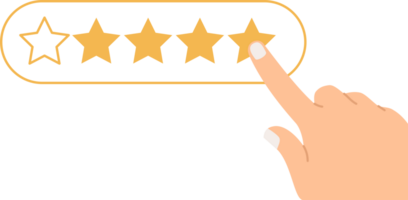 Customer review satisfaction feedback survey concept. user give 5 stars rating feedback png