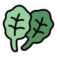 Spinach leaf icon vector flat