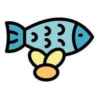 pescado dieta icono vector plano