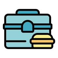 Meal box icon vector flat