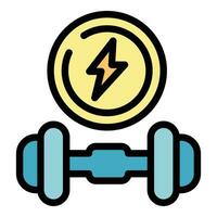 Energy dumbbell icon vector flat